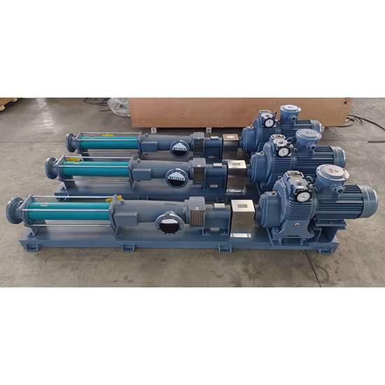 Einschnecken-Monopumpe für hochviskose Flüssigkeiten mit positiver Verdrängung (mit Trichter)